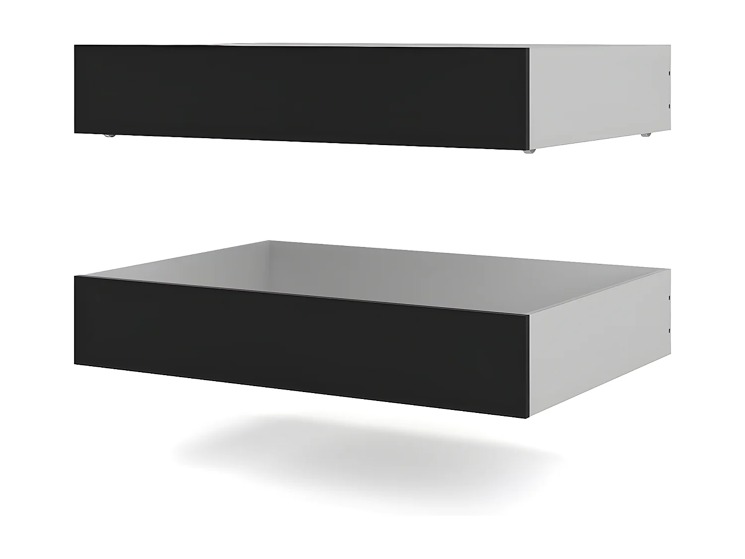 Nada Lit 2 tiroirs, large 94 cm, noir mat.