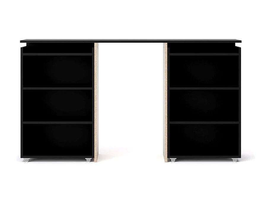 Nada Kopfende 160 cm mit 4 Ablagen mattschwarz.