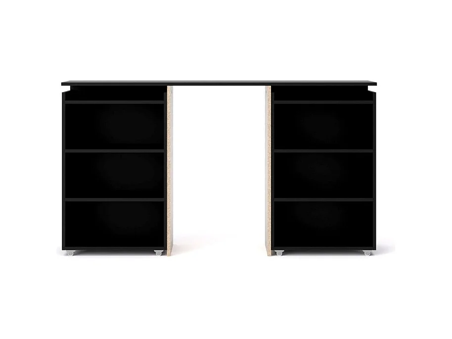 Nada Tête de lit 160 cm avec 4 tablettes de rangement, noir mat.