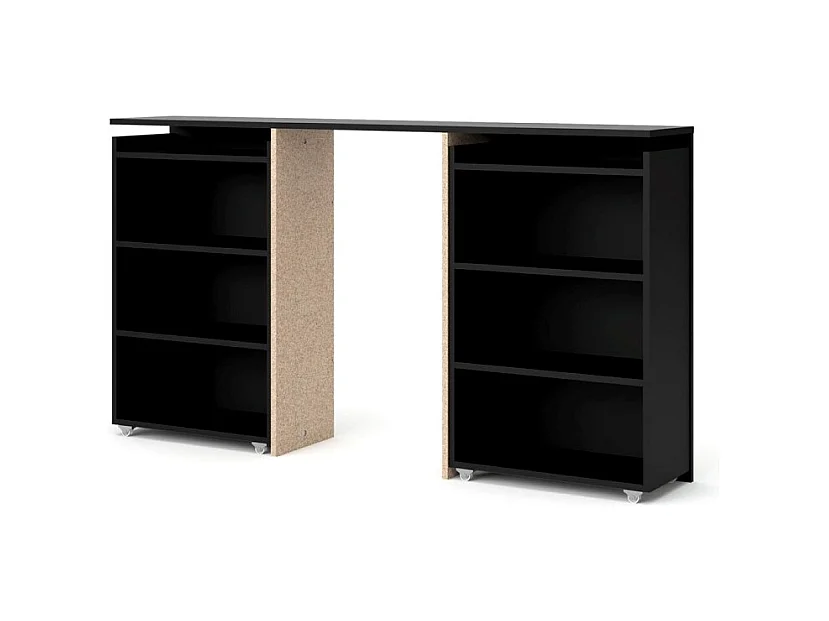 Nada hoofdeinde 160 cm met 4 planken zwart mat.