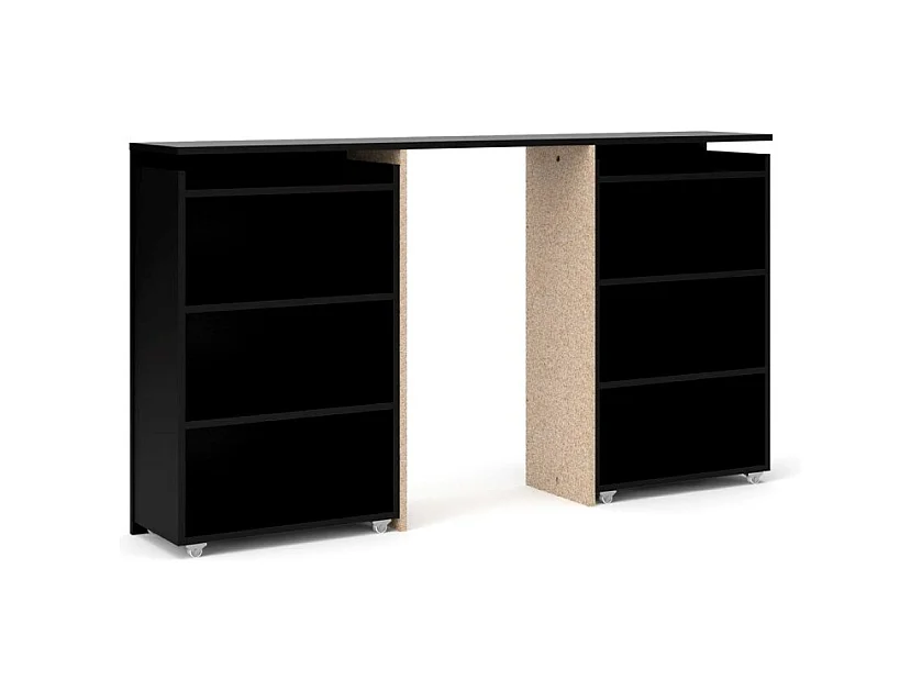 Nada hoofdeinde 160 cm met 4 planken zwart mat.