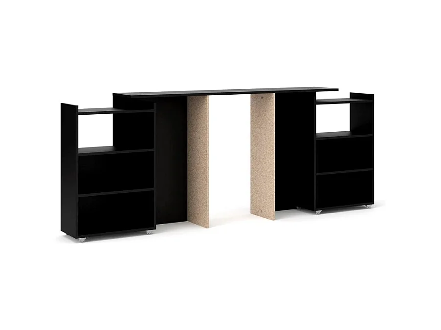 Nada hoofdeinde 160 cm met 4 planken zwart mat.