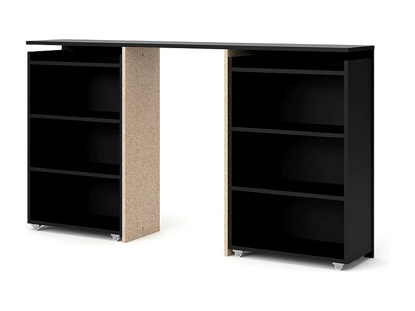 Nada Kopfende 160 cm mit 4 Ablagen mattschwarz.