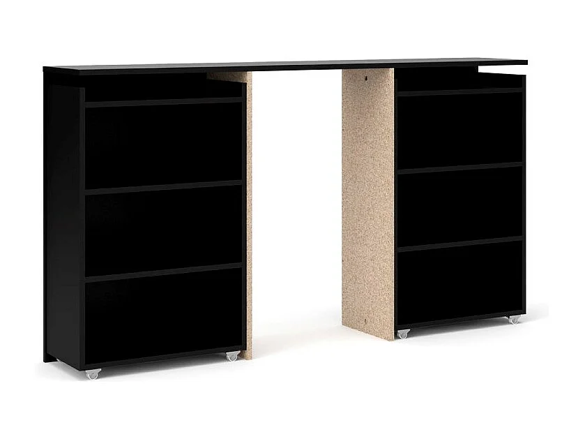 Nada Kopfende 160 cm mit 4 Ablagen mattschwarz.