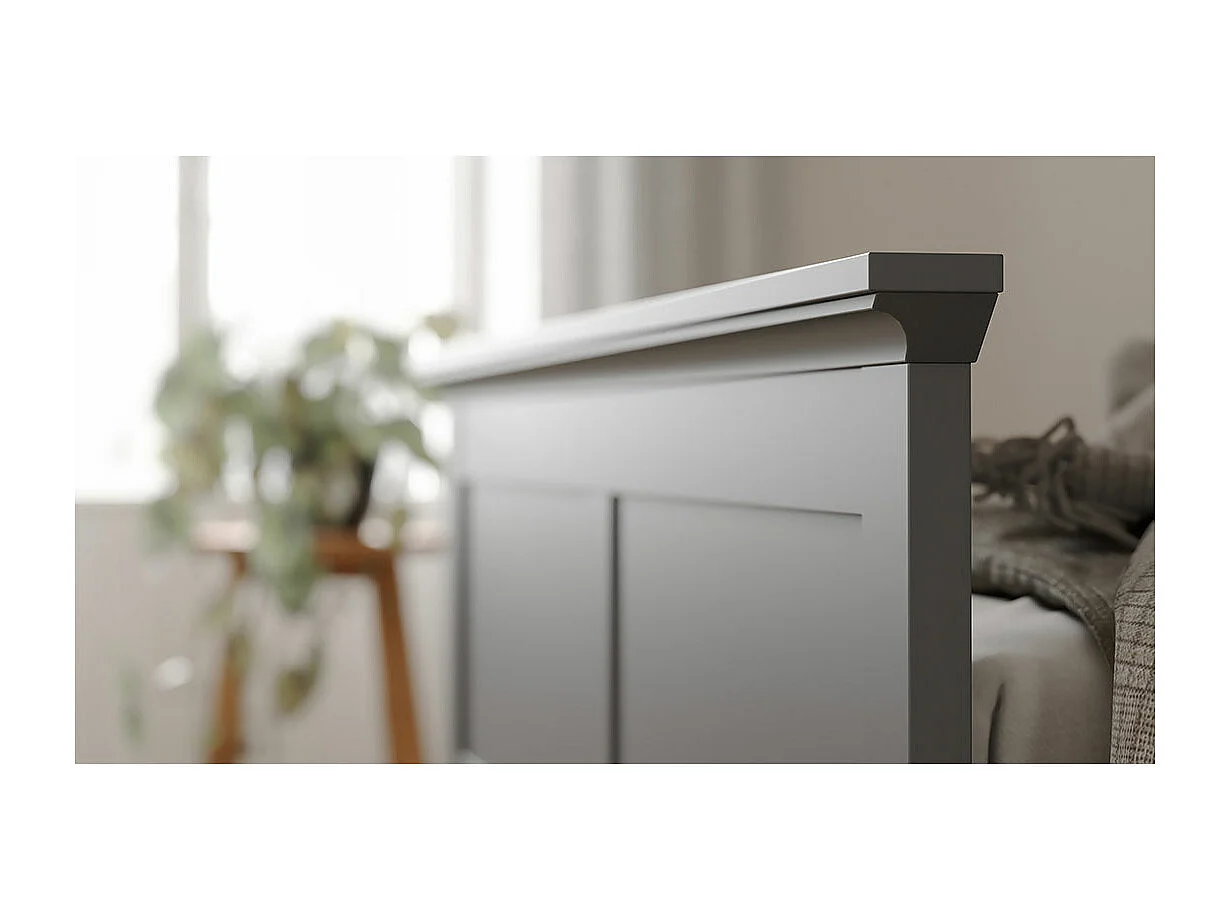 Venedig Bett 140 x 200 cm inkl. Lattenrost matt grau.