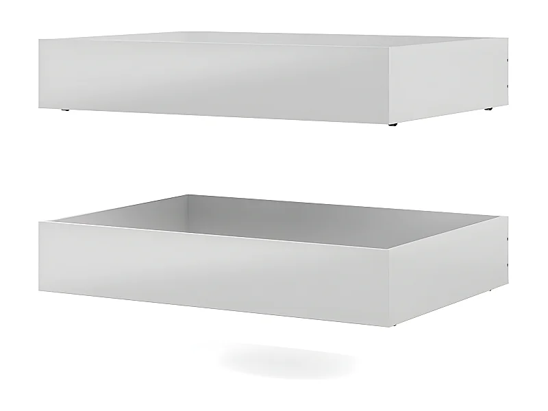 Nada bed 2 bedlades breedte 94 cm, wit hoogglans.