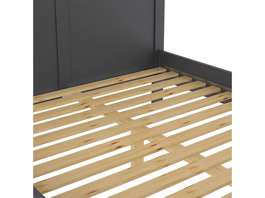 Venedig Bett 160 x 200 cm inkl. Lattenrost matt grau.