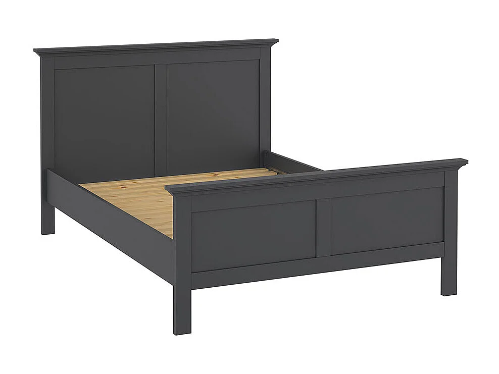 Venedig Bett 160 x 200 cm inkl. Lattenrost matt grau.