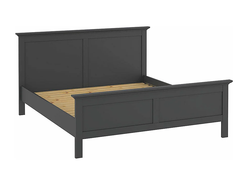 Venedig bed Tweepersoonsbed 160x200 cm, mat grijs.