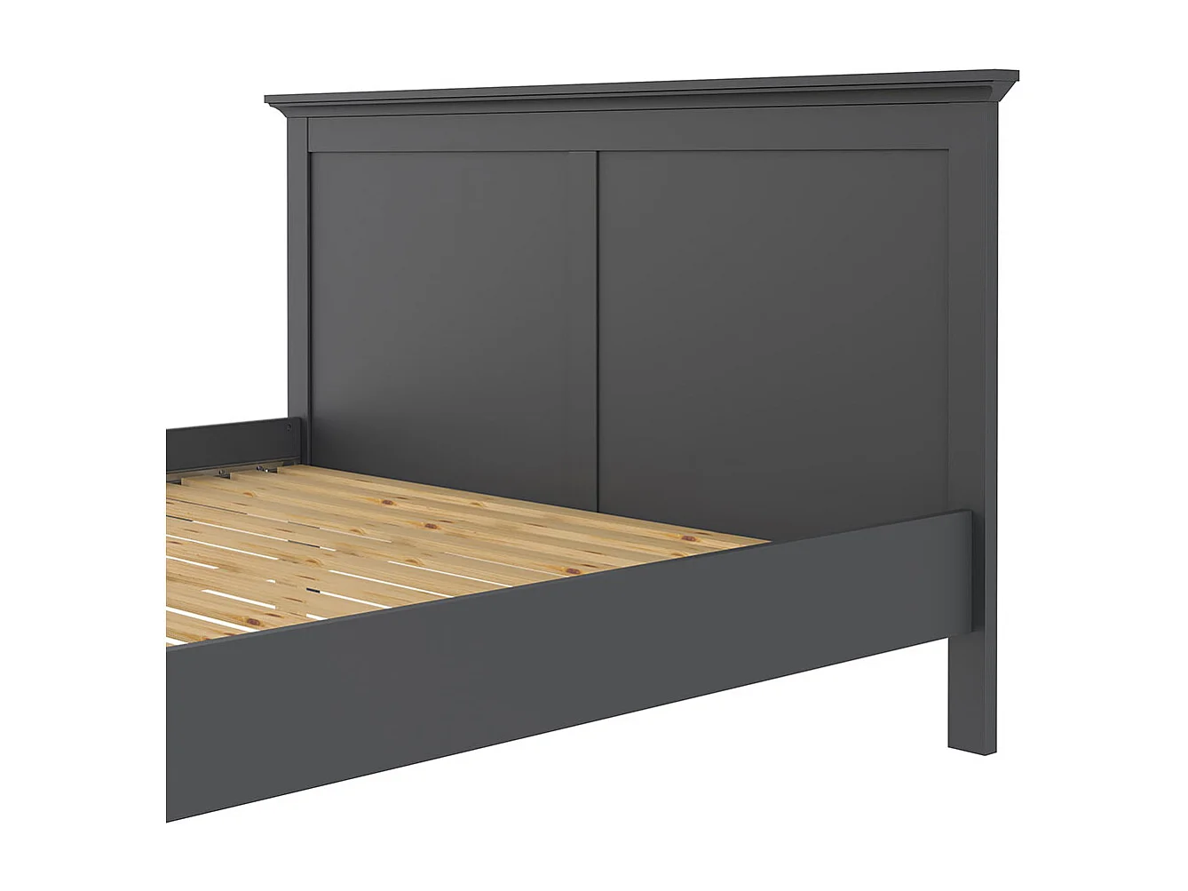 Venedig bed Tweepersoonsbed 160x200 cm, mat grijs.