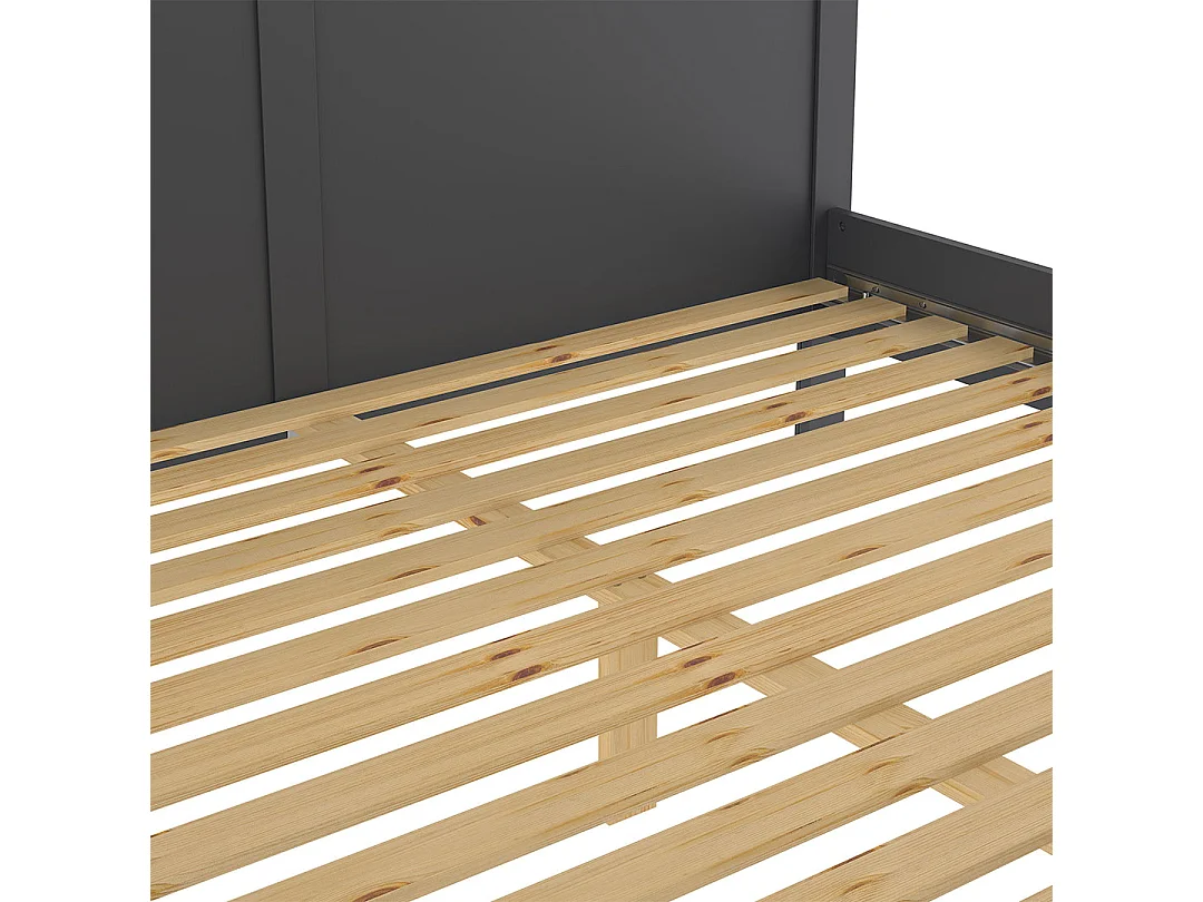 Venedig bed Tweepersoonsbed 160x200 cm, mat grijs.