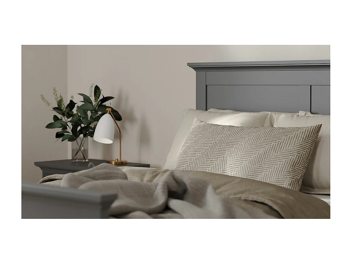 Venedig bed Tweepersoonsbed 160x200 cm, mat grijs.