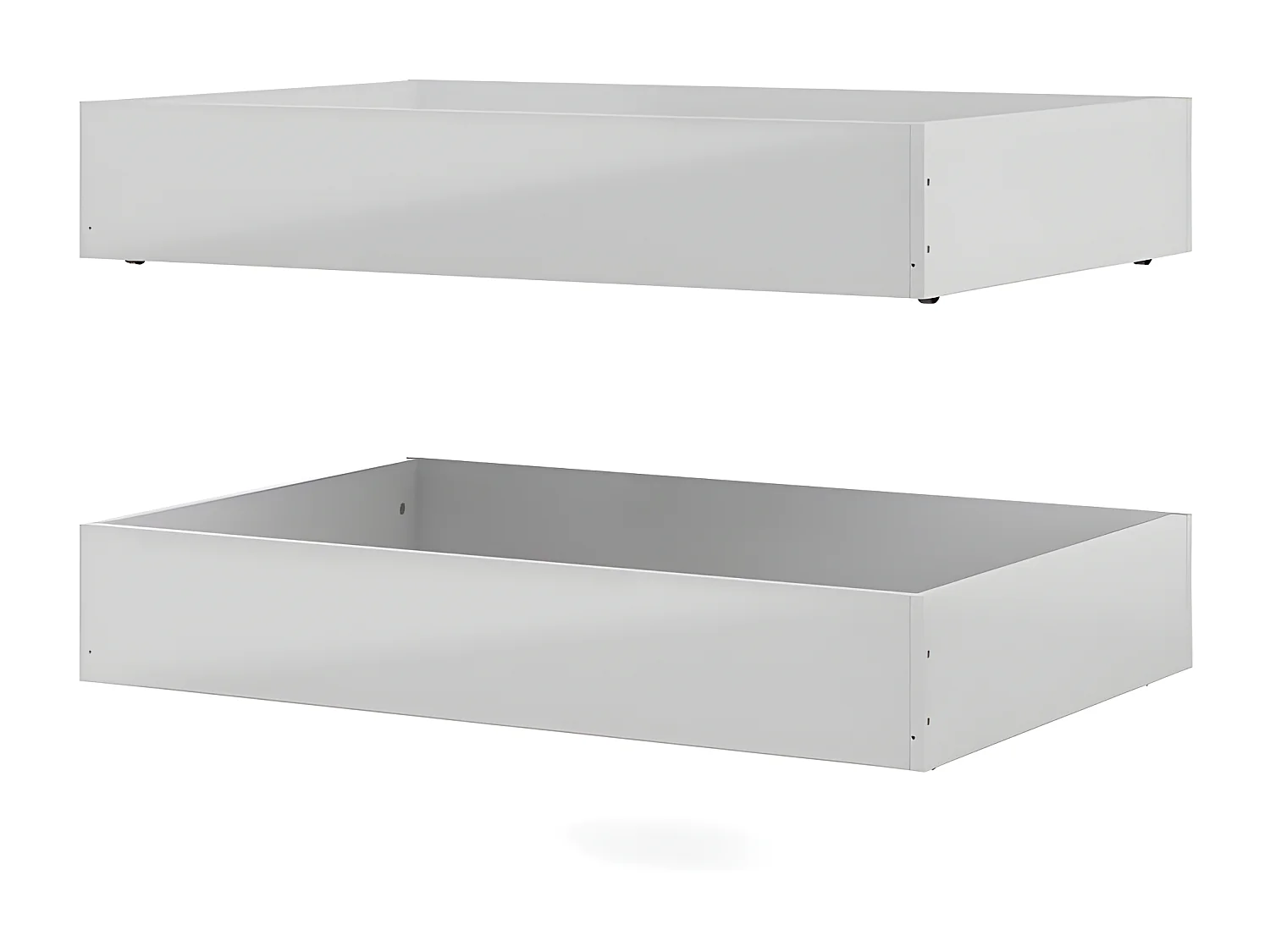 Nada bed 2 bedlades breedte 99 cm, wit hoogglans.