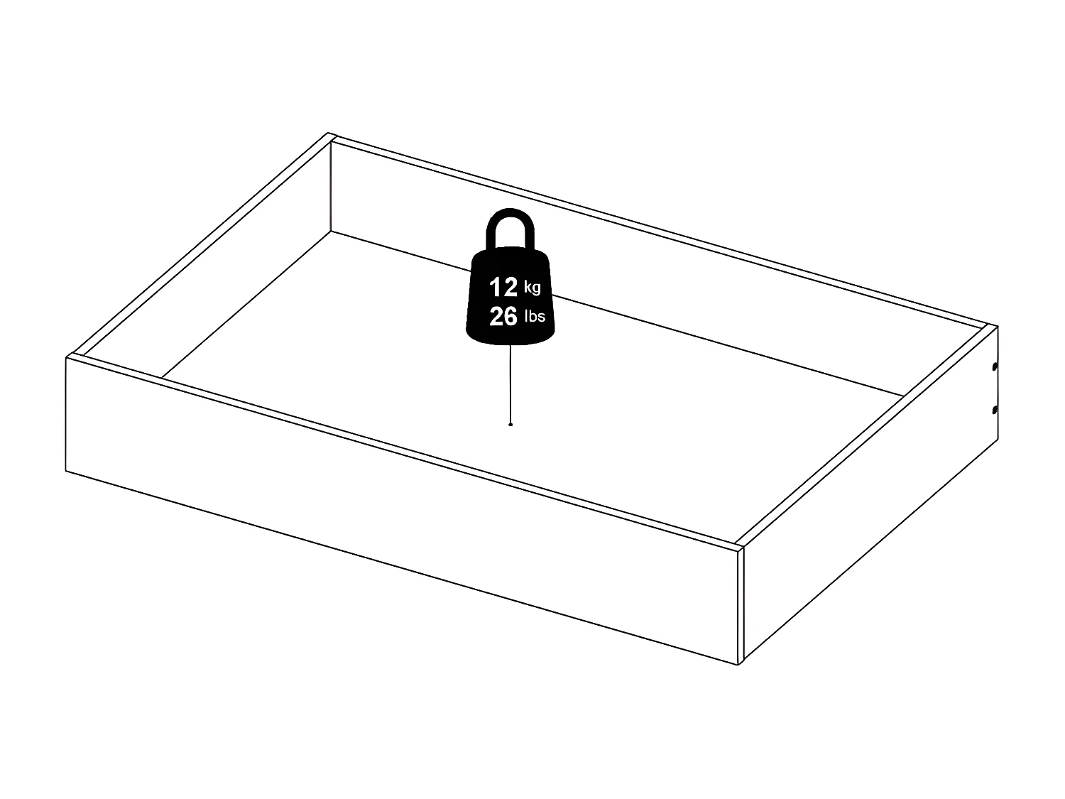 Nada bed 2 bedlades breedte 99 cm, wit hoogglans.