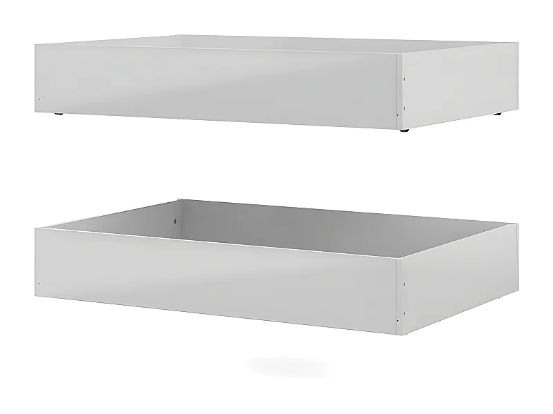 Nada bed 2 bedlades breedte 99 cm, wit hoogglans.