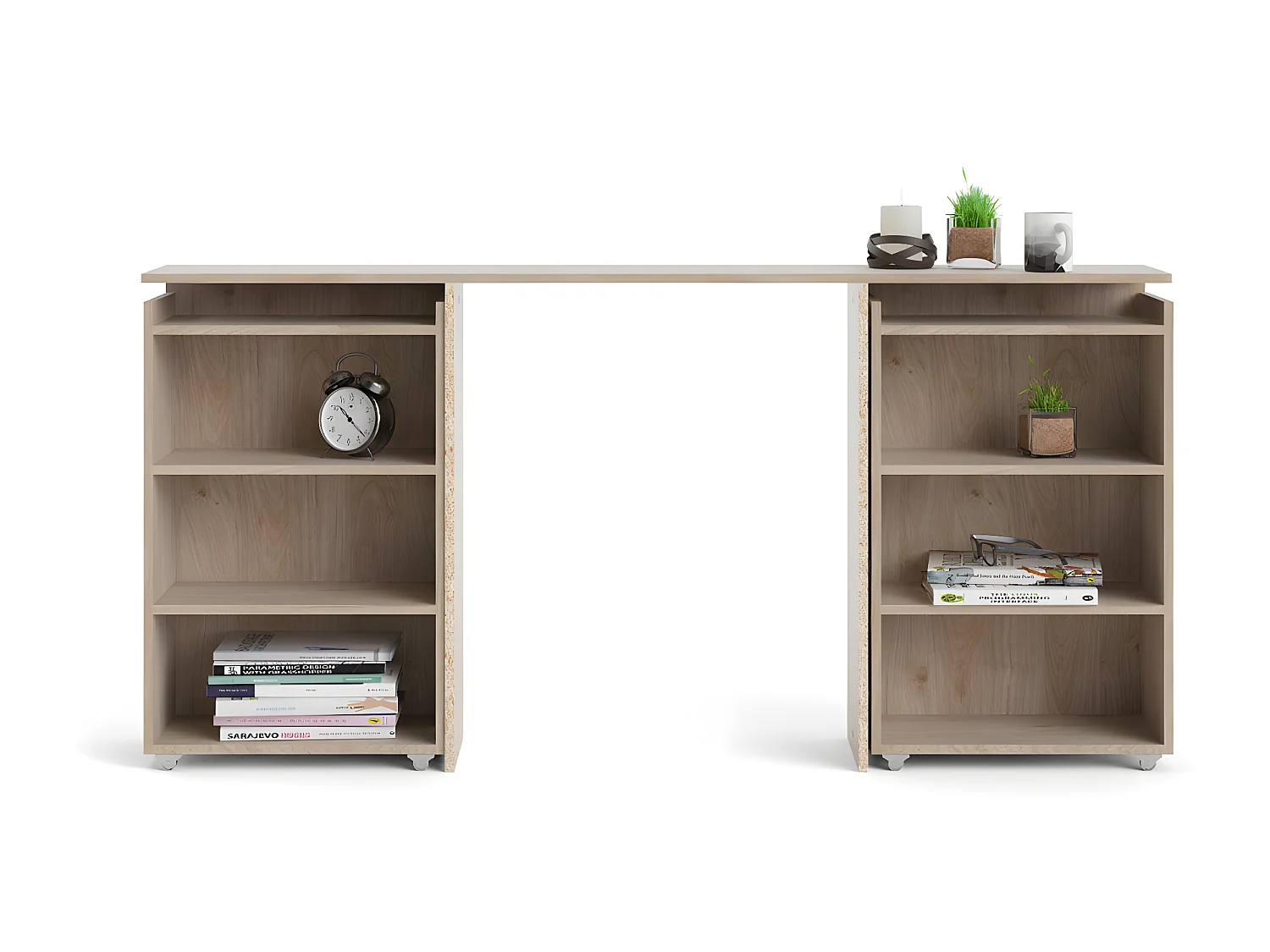 Nada Kopfteil 160 cm 4 Einlegeböden Hickory-Dekor.