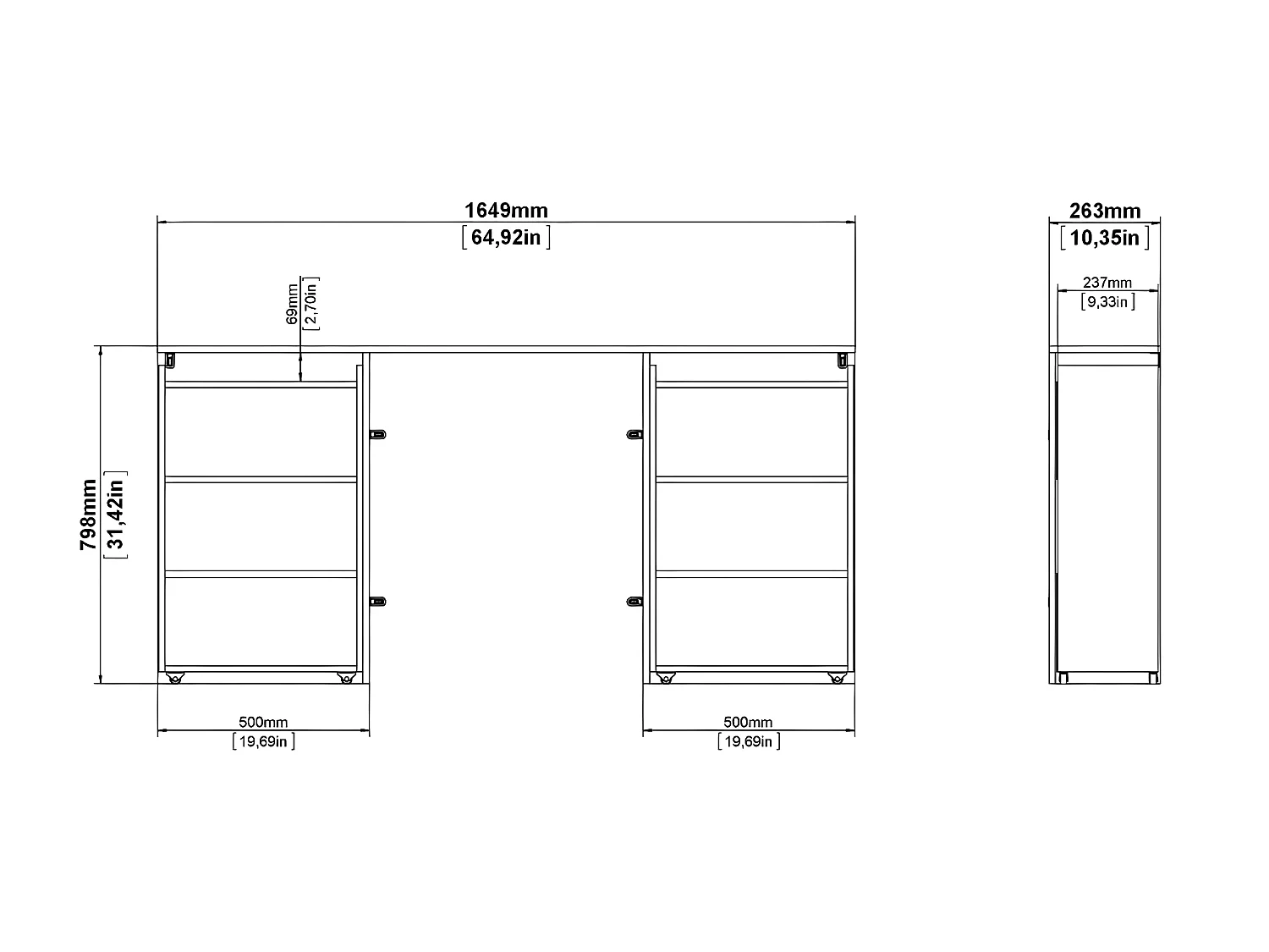 Nada Hoofdbord 160 cm 4 planken Hickory decor.