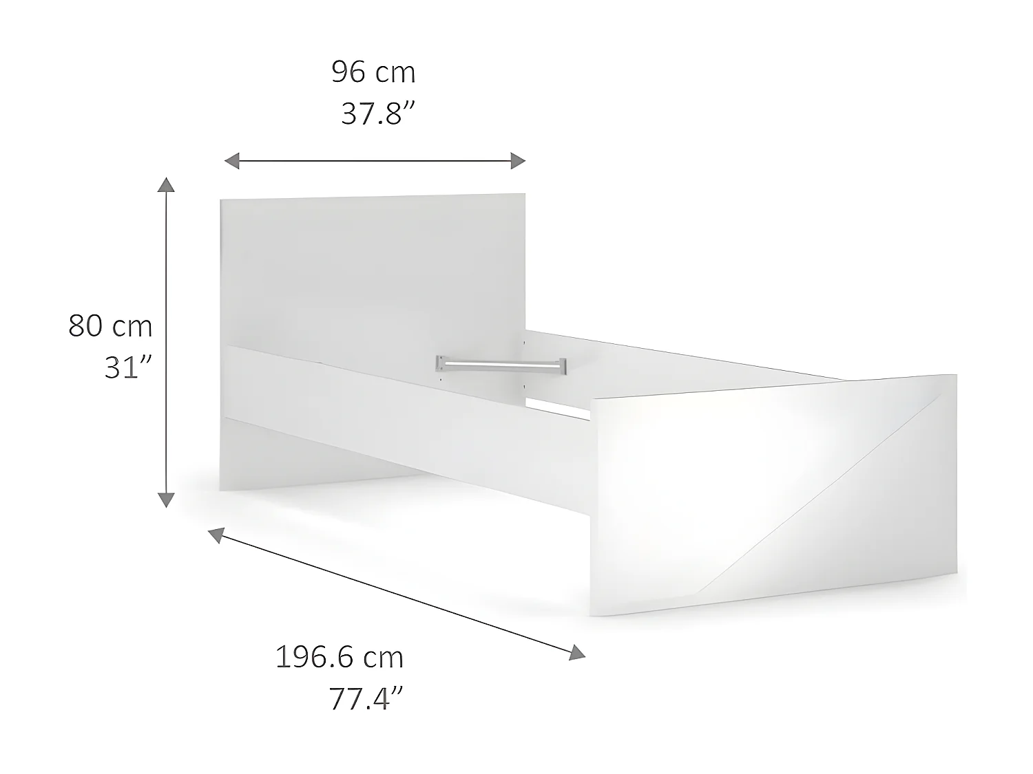 Nada Lit 90 * 190 cm, blanc brillant.