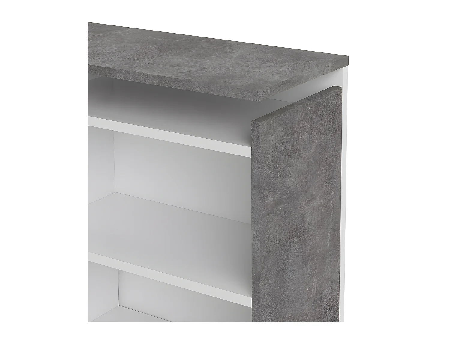 Nada Kopfteil mit Aufbewahrung 160 cm, beton dekor,weiss hochglanz.