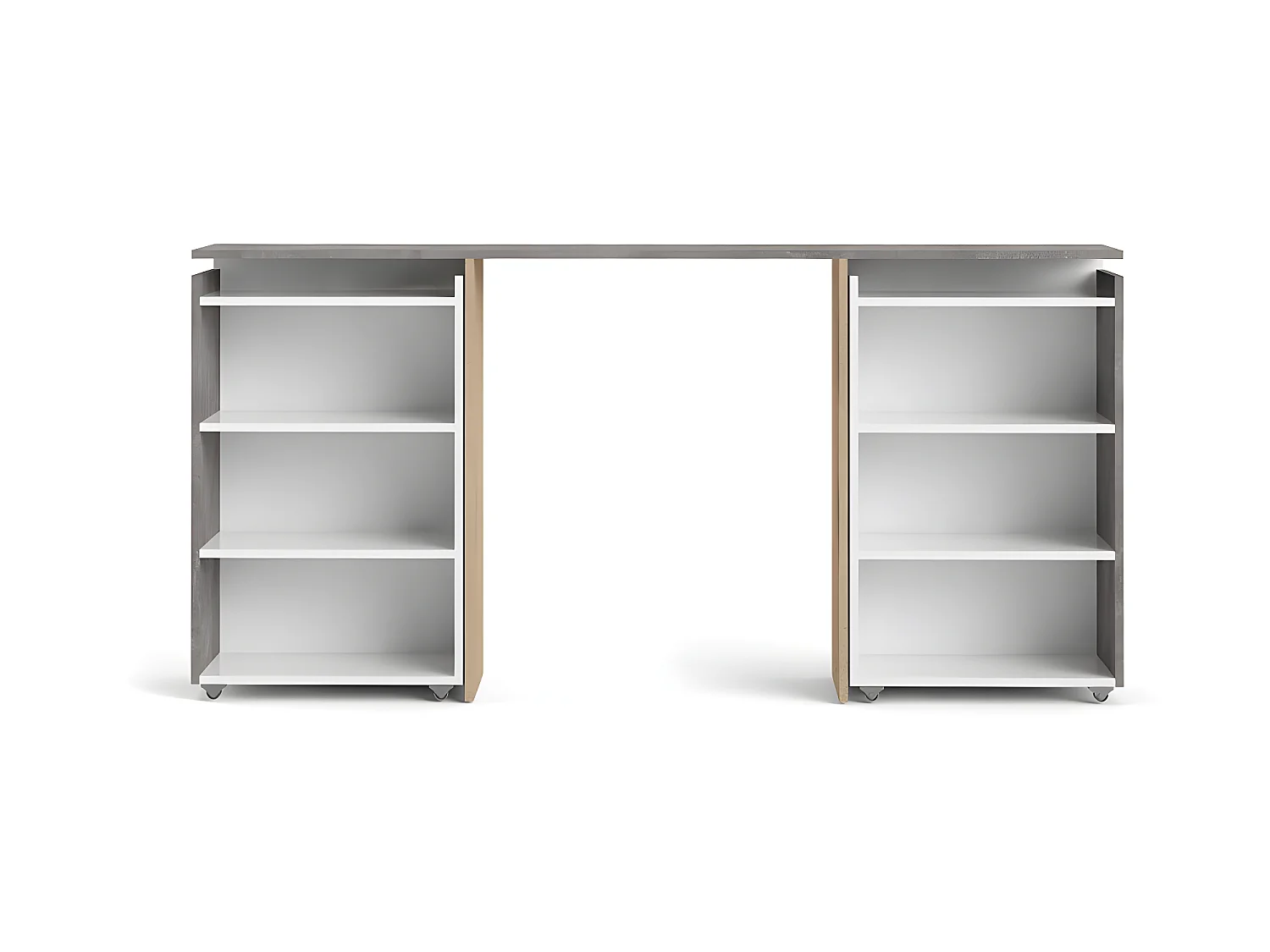 Nada Hoofdbord met opbergruimte 160 cm, betondecor/wit hoogglans.