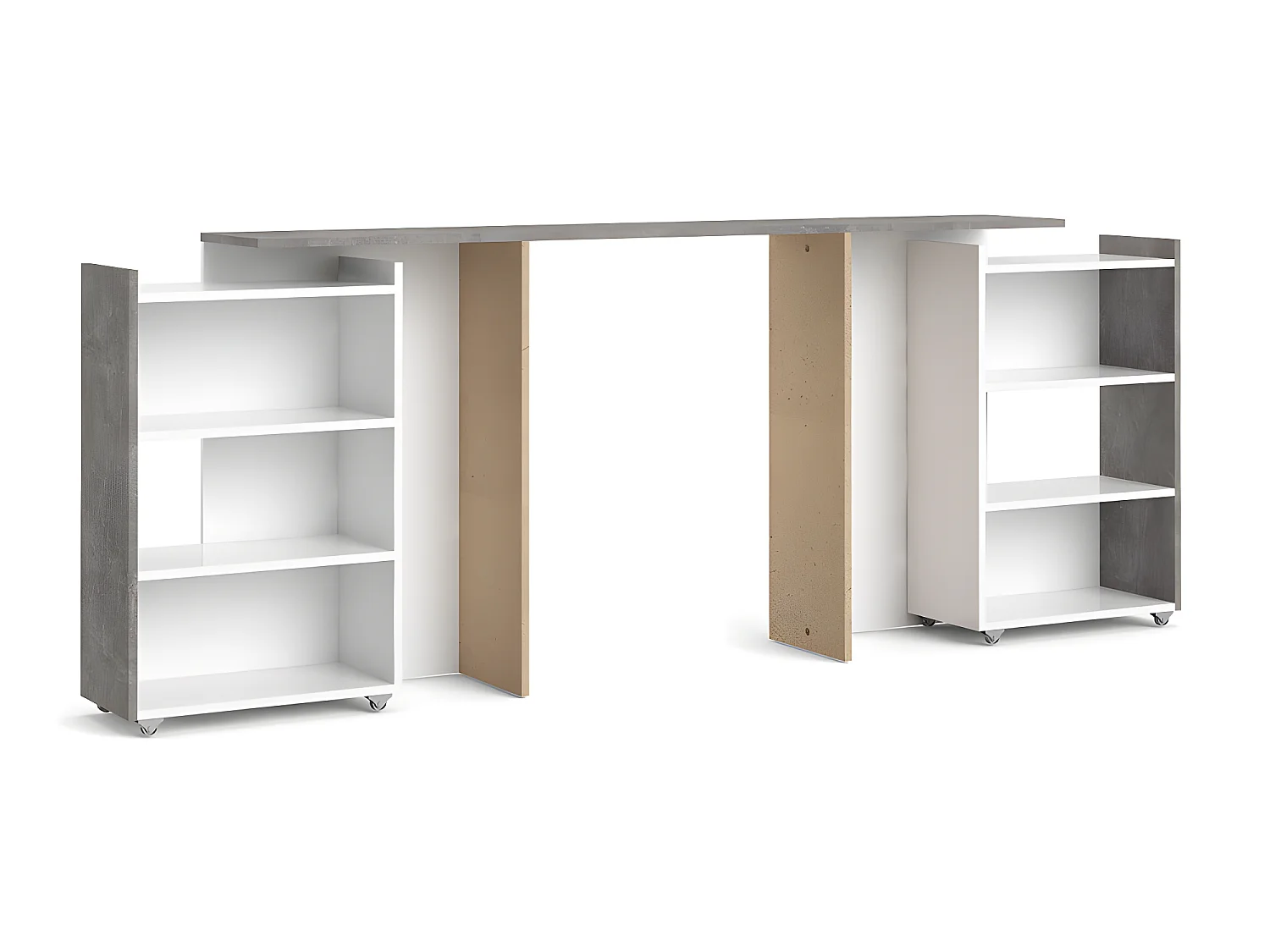 Nada Hoofdbord met opbergruimte 160 cm, betondecor/wit hoogglans.