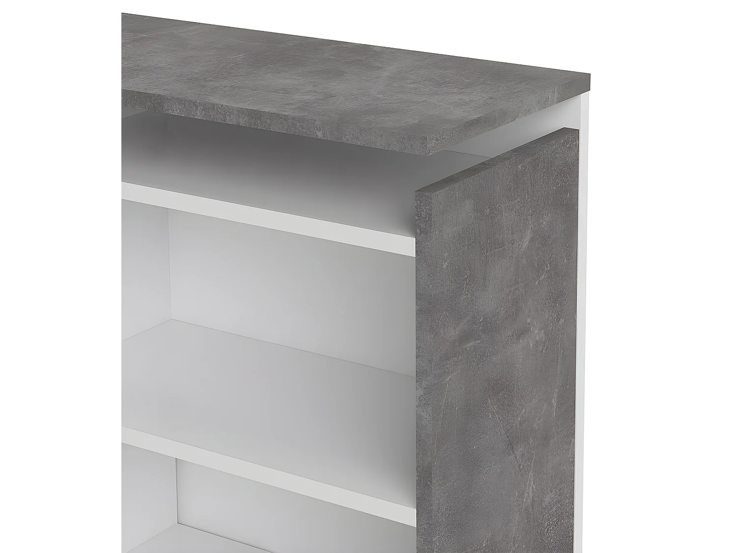 Nada Hoofdbord met opbergruimte 160 cm, betondecor/wit hoogglans.