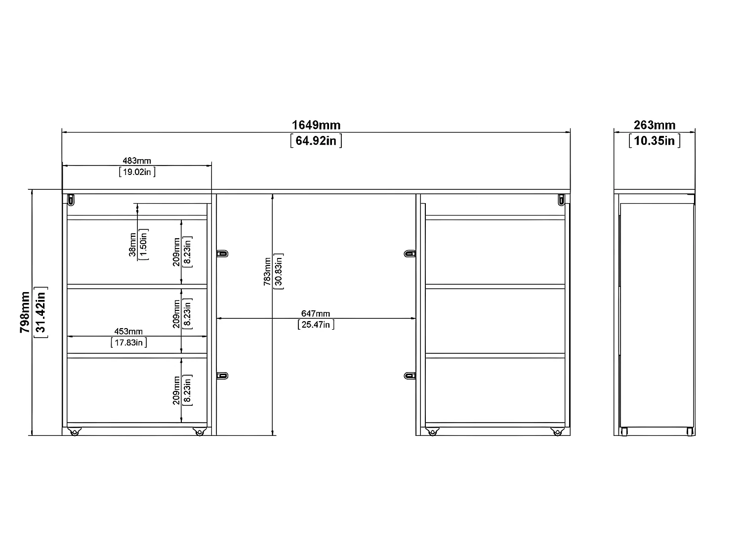 Nada Hoofdbord met opbergruimte 160 cm, betondecor/wit hoogglans.