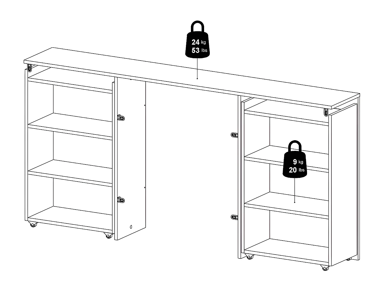 Nada Hoofdbord met opbergruimte 160 cm, betondecor/wit hoogglans.
