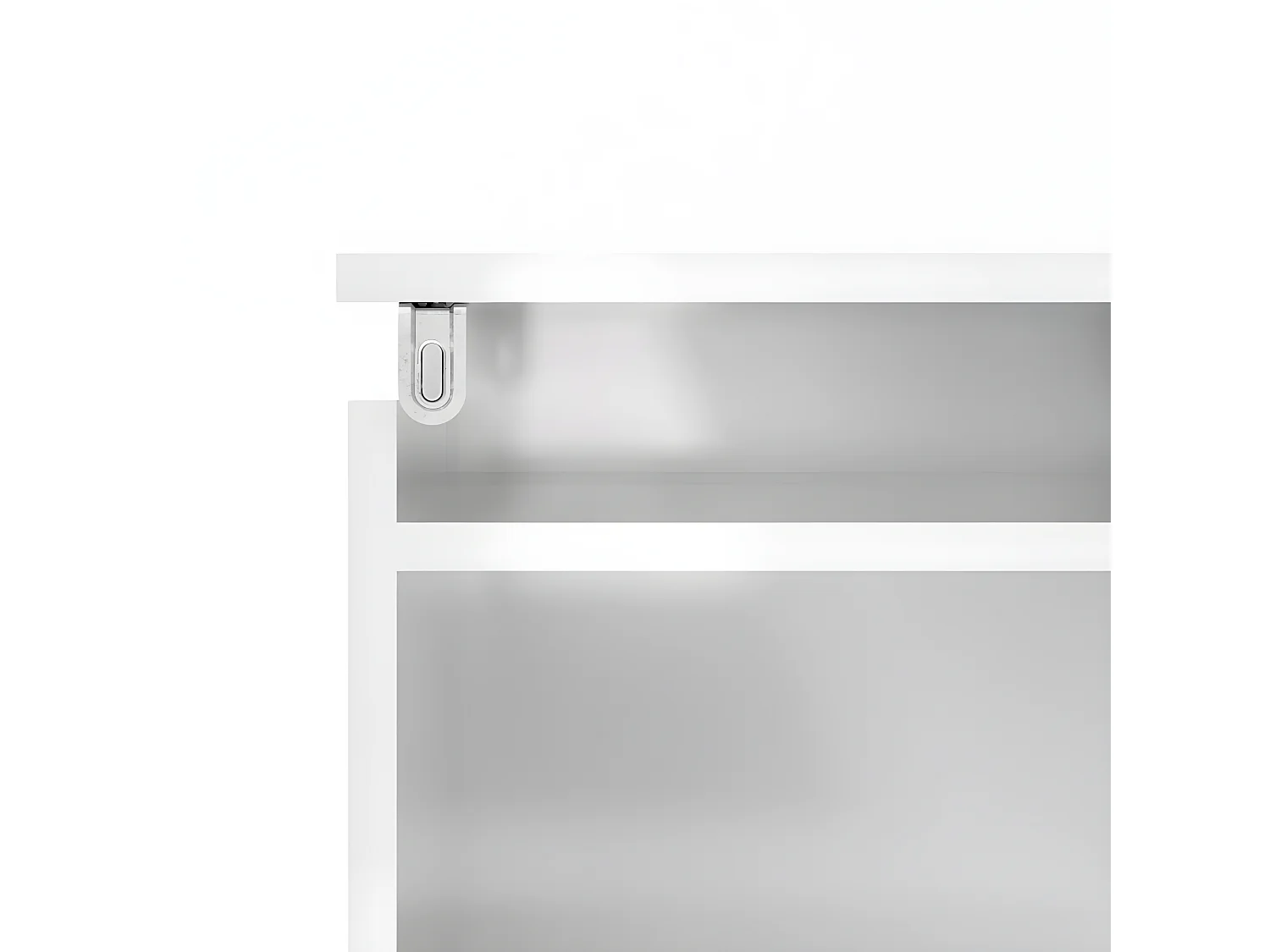 Nada Kopfende 140 cm mit 4 Ablagen weiss hochglanz.