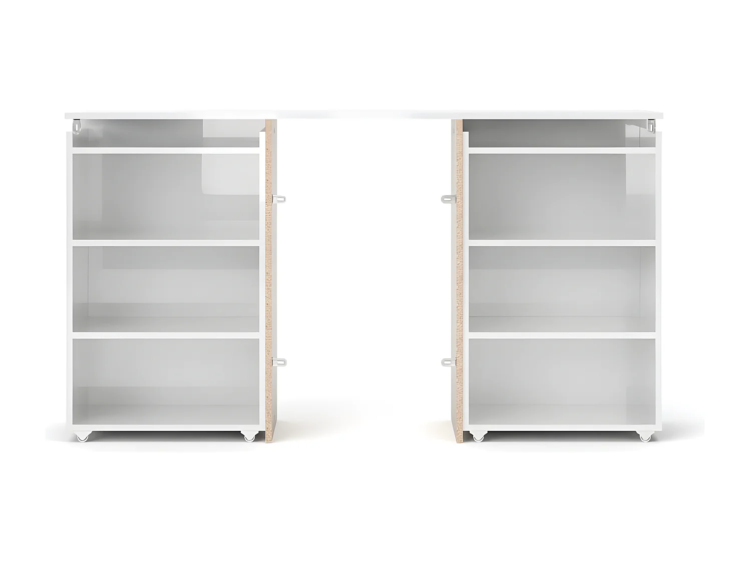 Nada hoofdeinde 140 cm met 4 planken wit hoogglans.