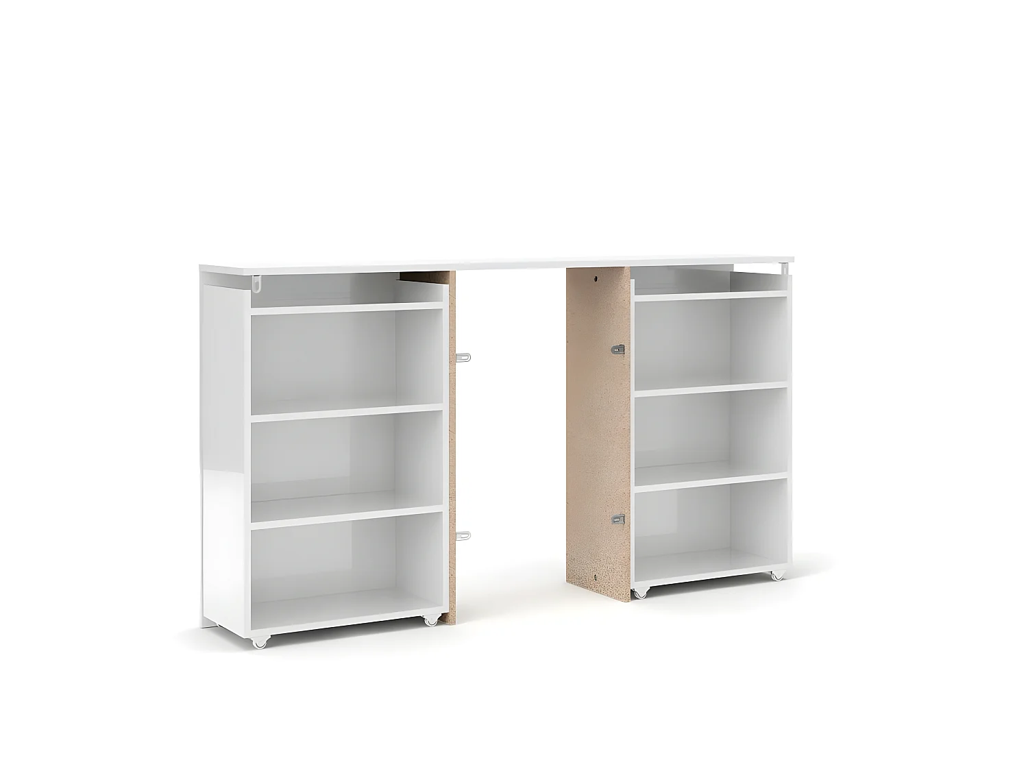 Nada hoofdeinde 140 cm met 4 planken wit hoogglans.