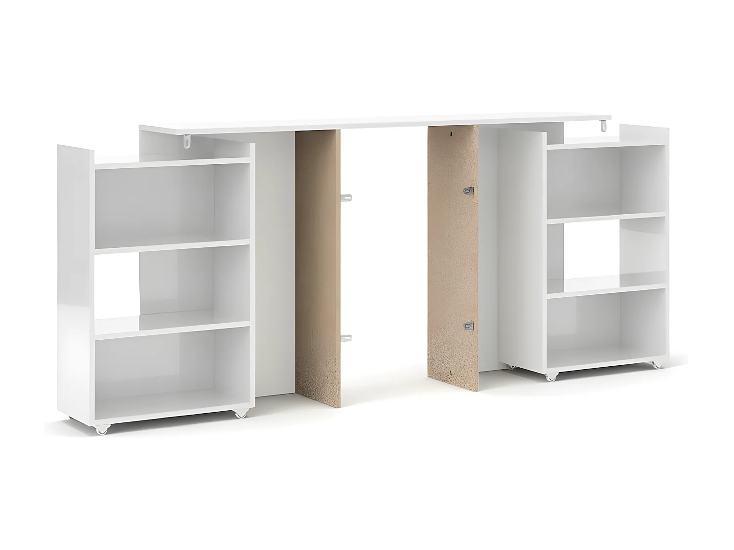 Nada hoofdeinde 140 cm met 4 planken wit hoogglans.