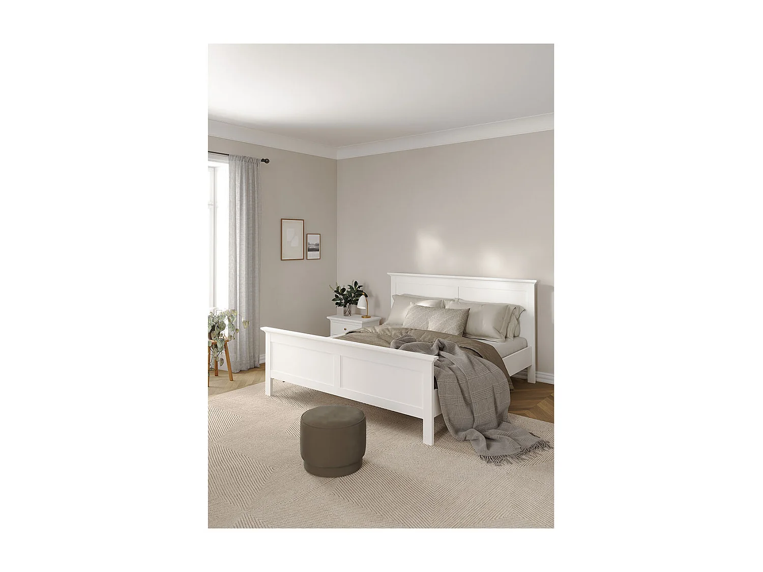 Venedig bed Tweepersoonsbed 160x200 cm, wit.