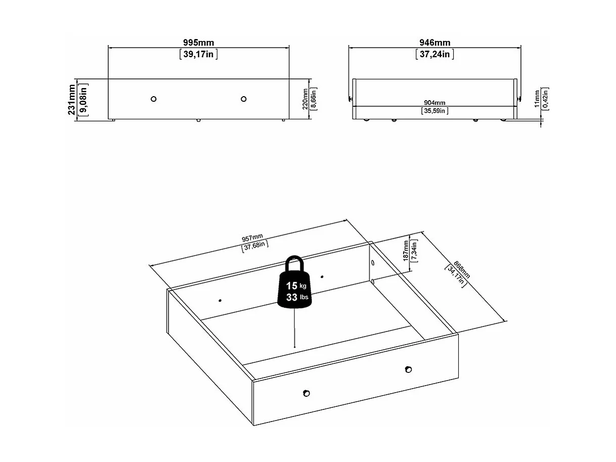 Venedig bed bedlade wit.