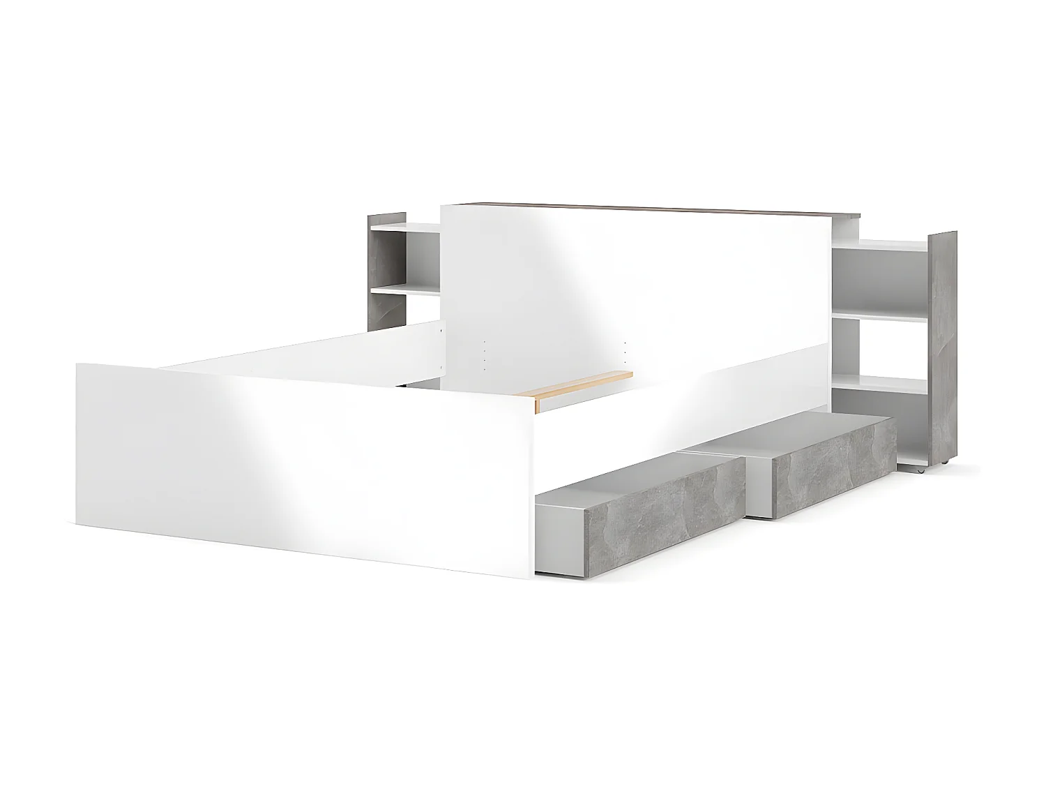 Nada Bett 2 Bettschubladen breite 94 cm, beton dekor.