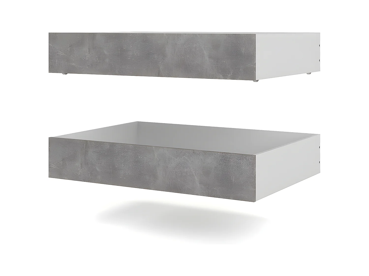 Nada Lit 2 tiroirs, large 94 cm, aspect béton.