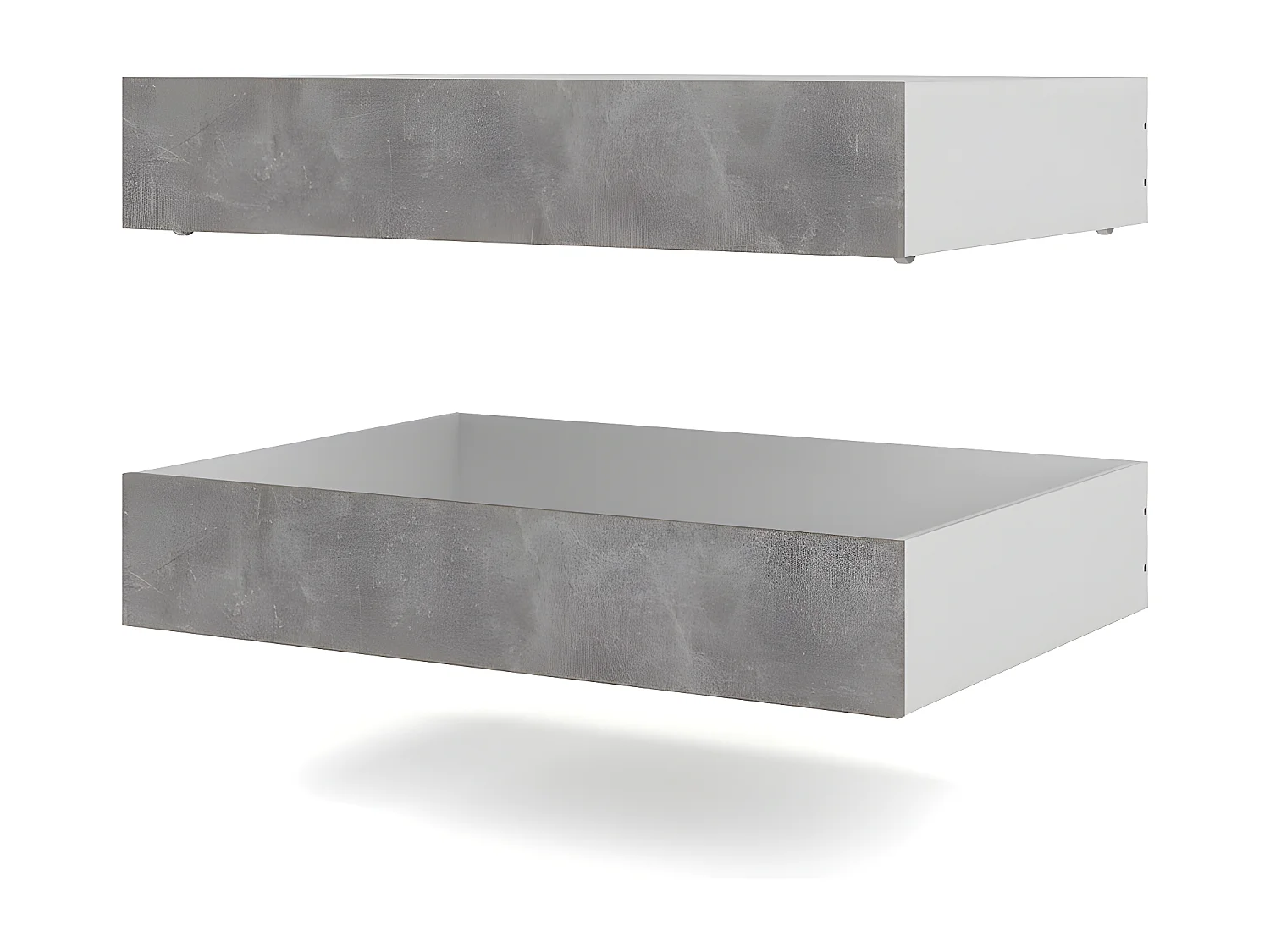 Nada Lit 2 tiroirs, large 94 cm, aspect béton.