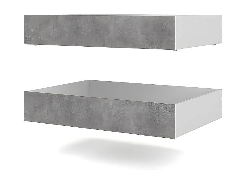 Nada bed 2 bedlades breedte 94 cm, betondecor.