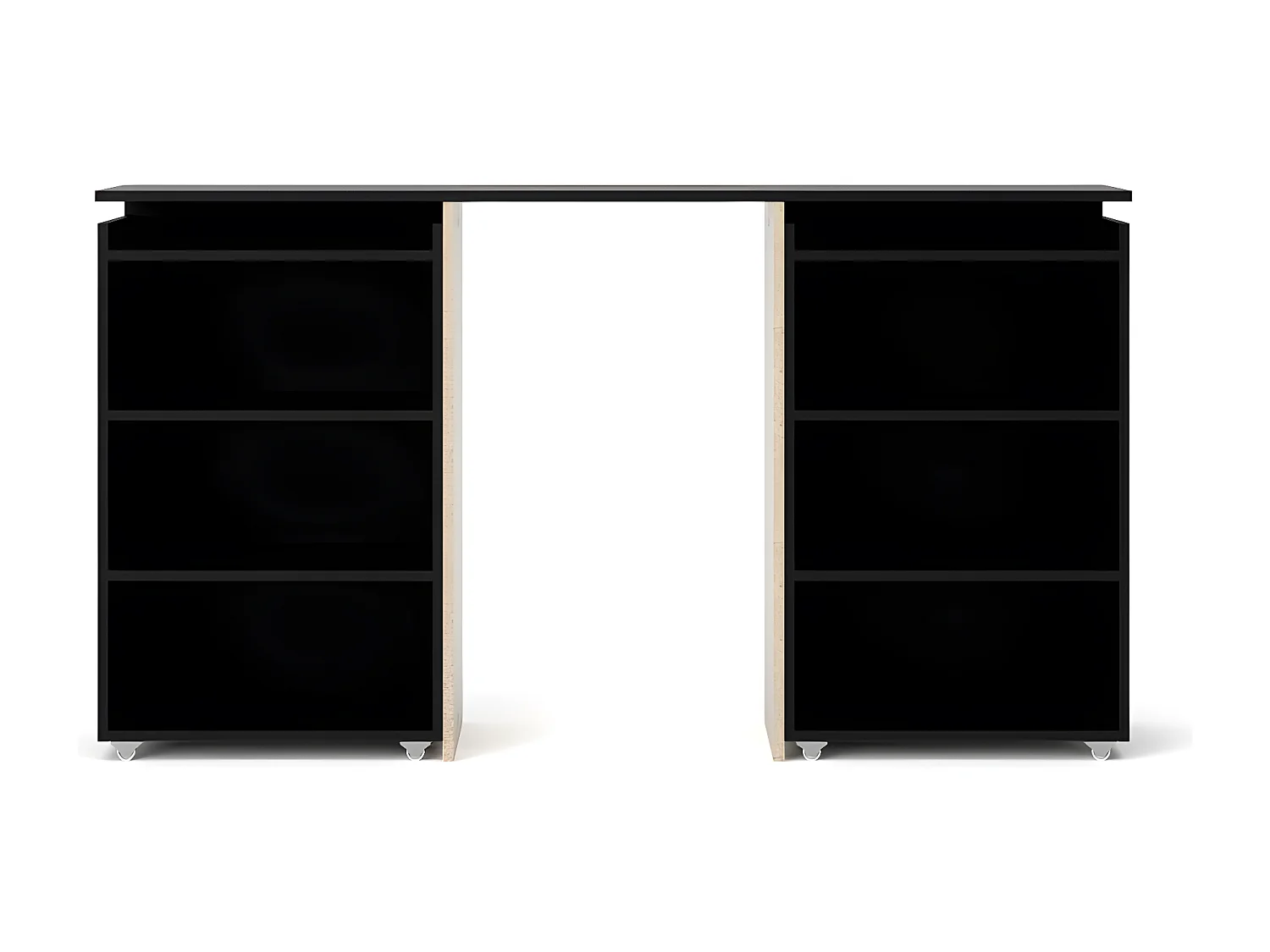 Nada hoofdeinde 140 cm met 4 planken zwart mat.