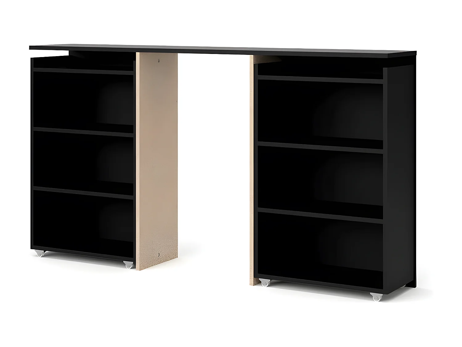 Nada hoofdeinde 140 cm met 4 planken zwart mat.