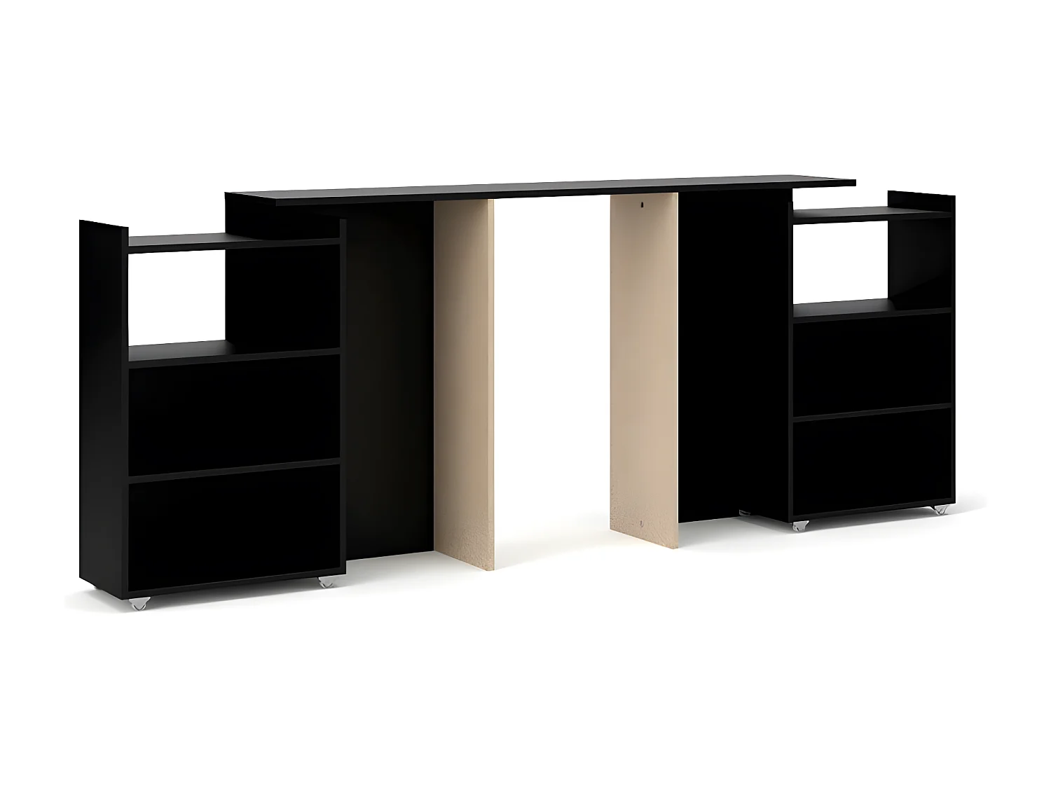 Nada hoofdeinde 140 cm met 4 planken zwart mat.