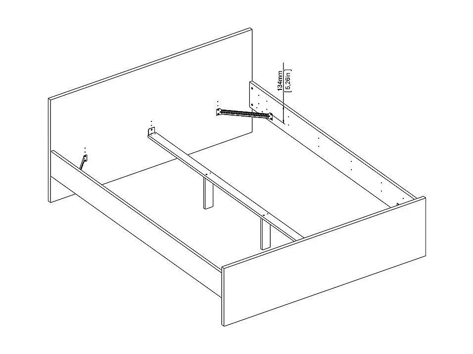Nada Lit 160 x 200 cm, teinte Hickory.