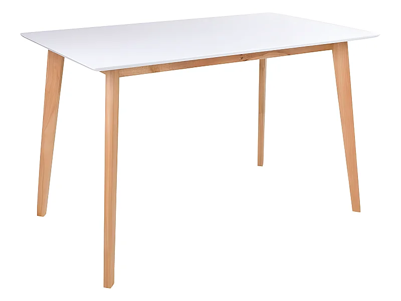 Voos Esszimmertisch 70 x 120 cm in weiss und natur.