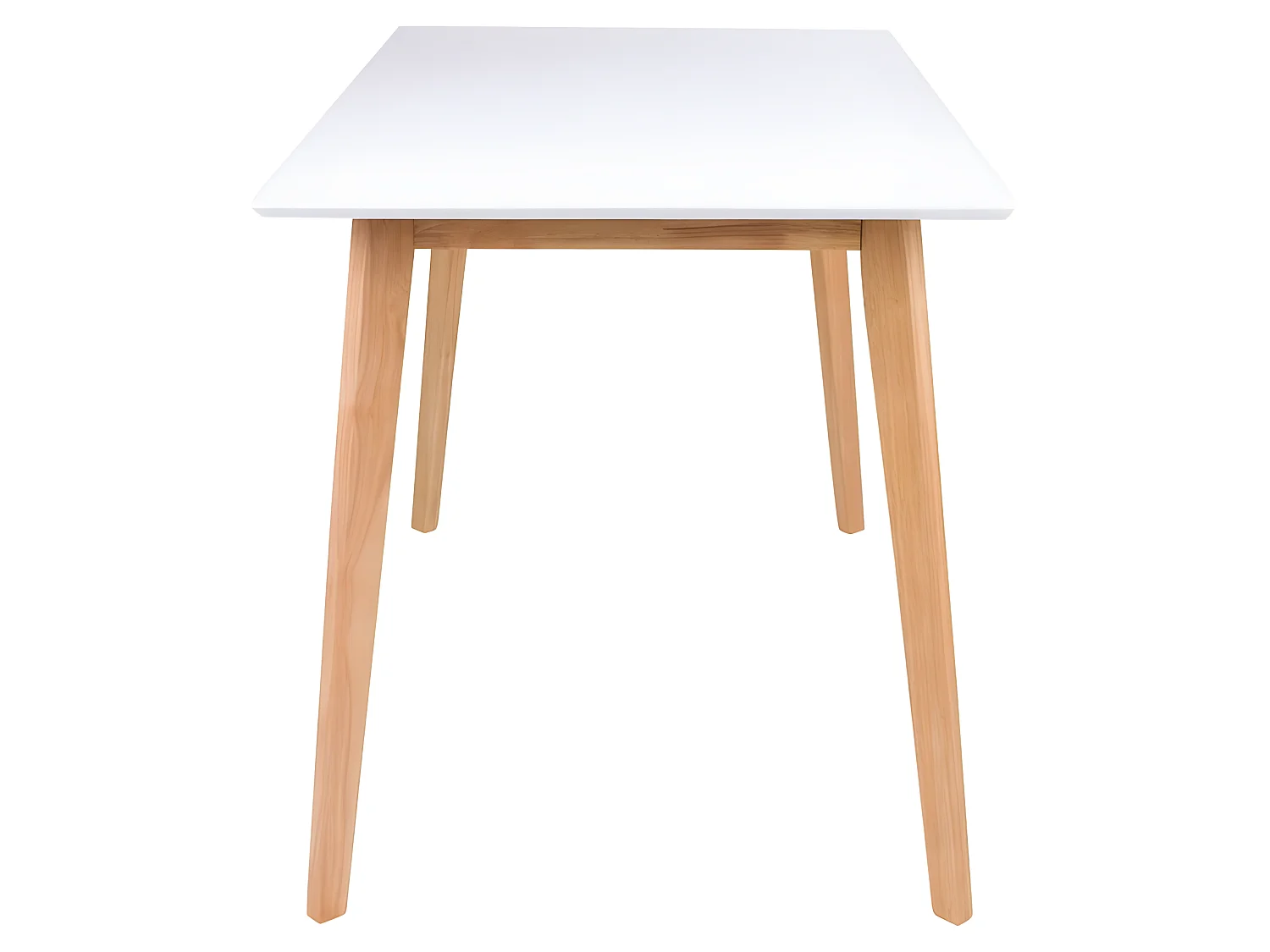 Voos Table de salle à manger 70 x 120 cm, en blanc et teinte naturelle.