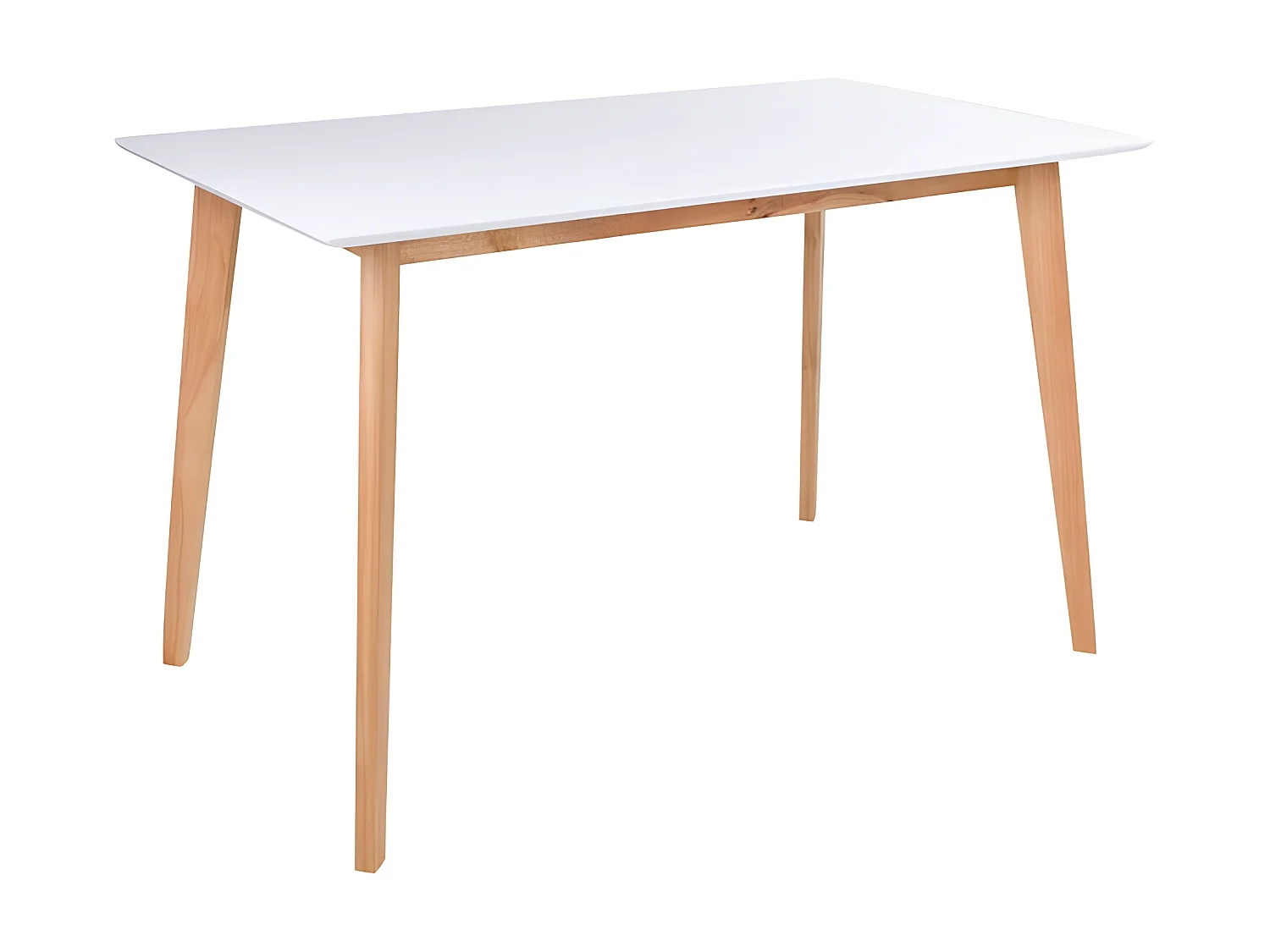Voos Table de salle à manger 70 x 120 cm, en blanc et teinte naturelle.