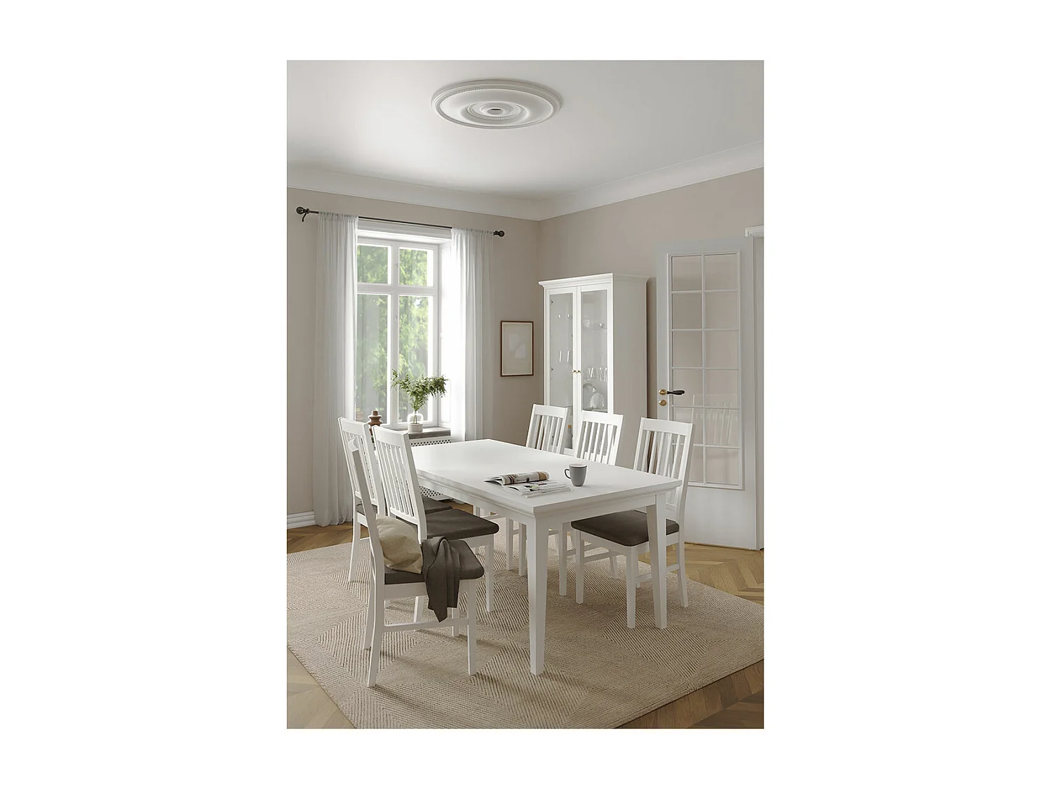 Venedig Table de salle à manger 95 x 180 cm, blanc.