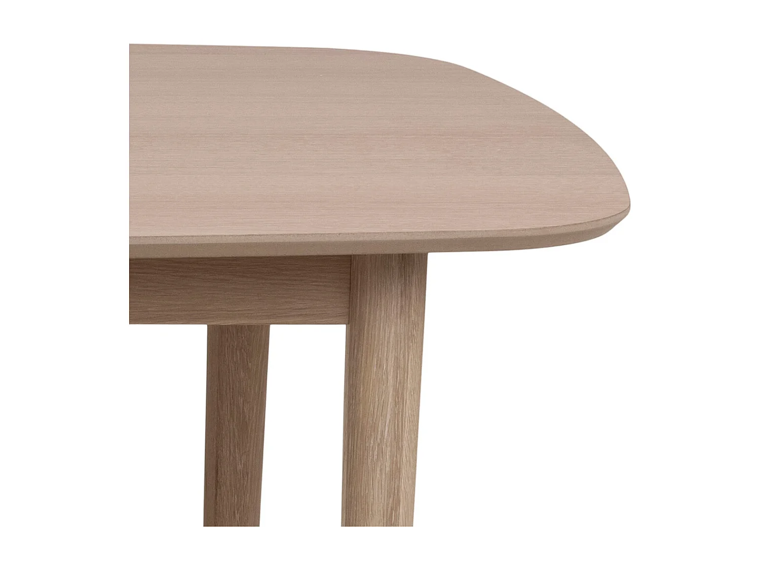 Aston Table de salle à manger ovaleextensible, finition chêne huilé, blanc.