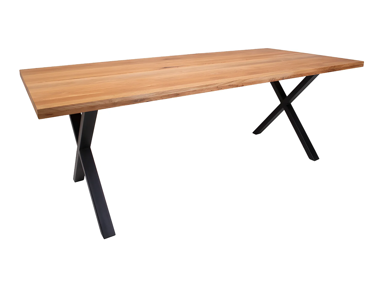 Moss Table de salle à manger 200x95 cm, chêne délavé, noir.