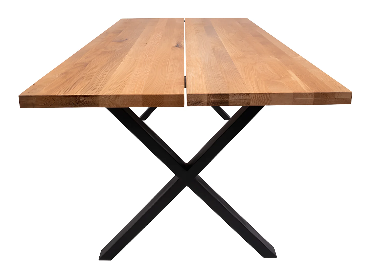 Moss Table de salle à manger 200x95 cm, chêne délavé, noir.