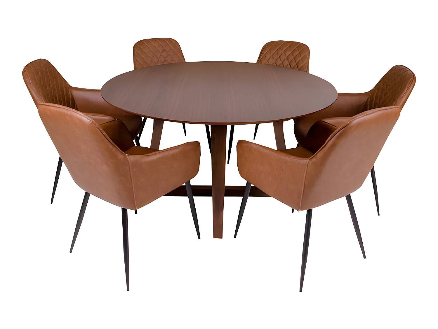 Hello ronde eetkamertafel walnoot decor Ø137 cm.